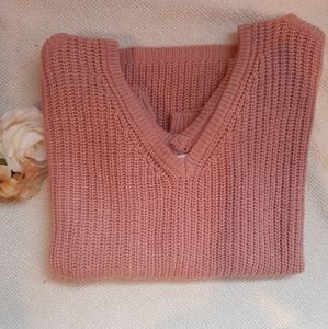 Pink Off-the-shoulder over size sweater